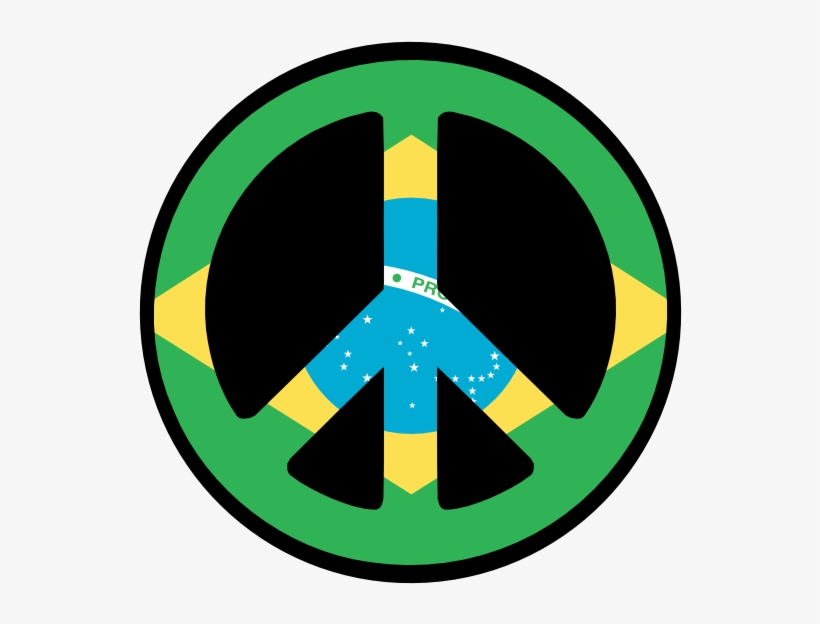 Brazil Peace Symbol Flag 4 555px 44 - Symbol, transparent png download