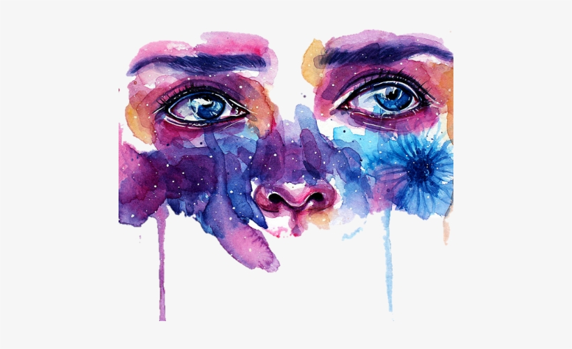 Largest Collection Of Free To Edit Face People School - Watercolor Paint, transparent png download
