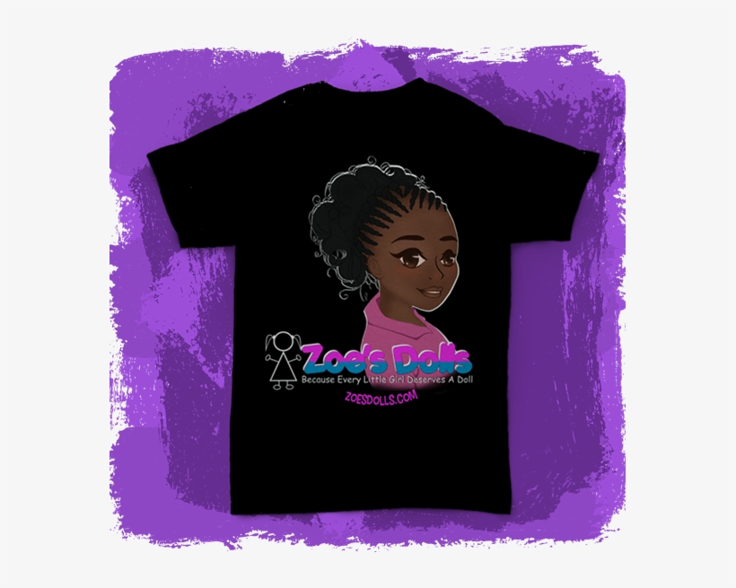 Original Zoe's Dolls Black T-shirt - Illustration, transparent png download