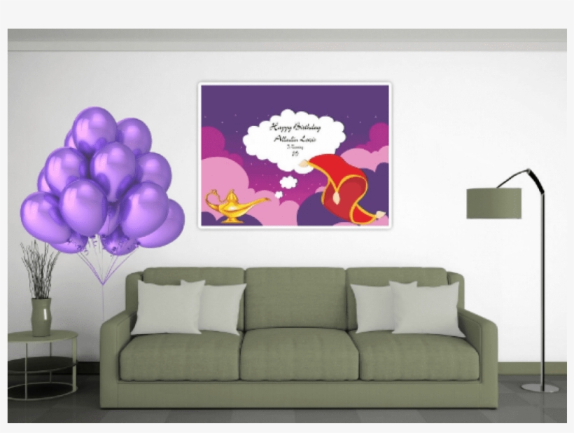 Magic Lamp Birthday Banner Arabian Nights Backdrop - Painting, transparent png download
