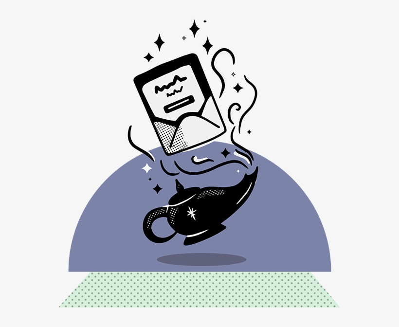 An Email Coming Out Of A Magic Genie Lamp, transparent png download