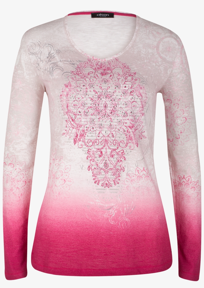 T-shirt Rhinestones - Berry - Long-sleeved T-shirt, transparent png download