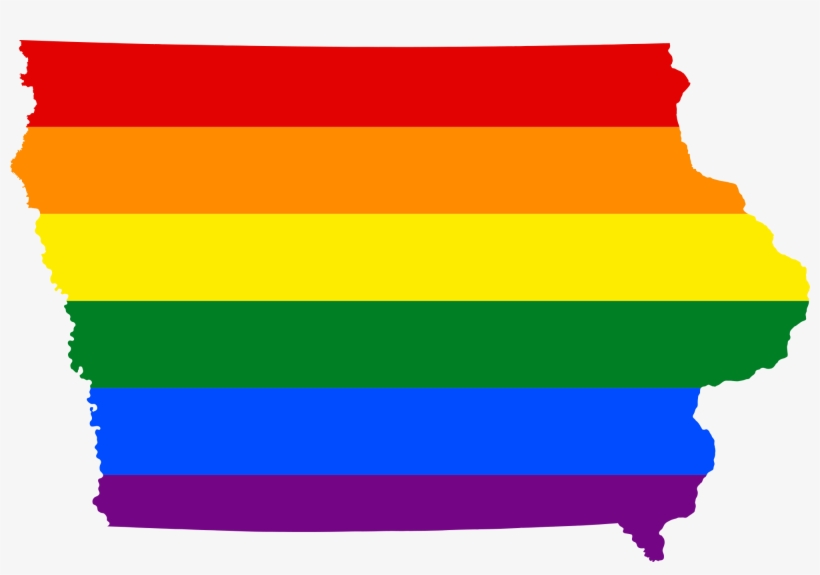 Lgbt Flag Map Of Iowa - Lgbt Iowa, transparent png download
