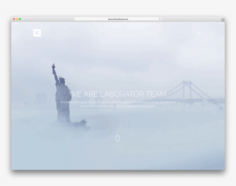 Kalium Best Full Screen Wordpress Themes - Snow, transparent png download