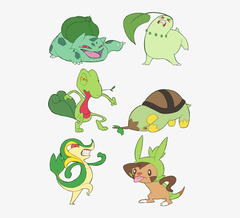 Pokemon My Art Bulbasaur Turtwig Chikorita Treecko - Bulbasaur Chikorita Treecko Turtwig Snivy, transparent png download