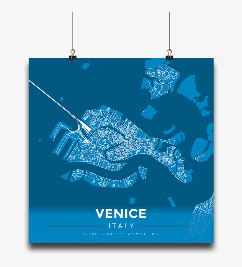 Premium Map Poster Of Venice Italy - Illustration, transparent png download