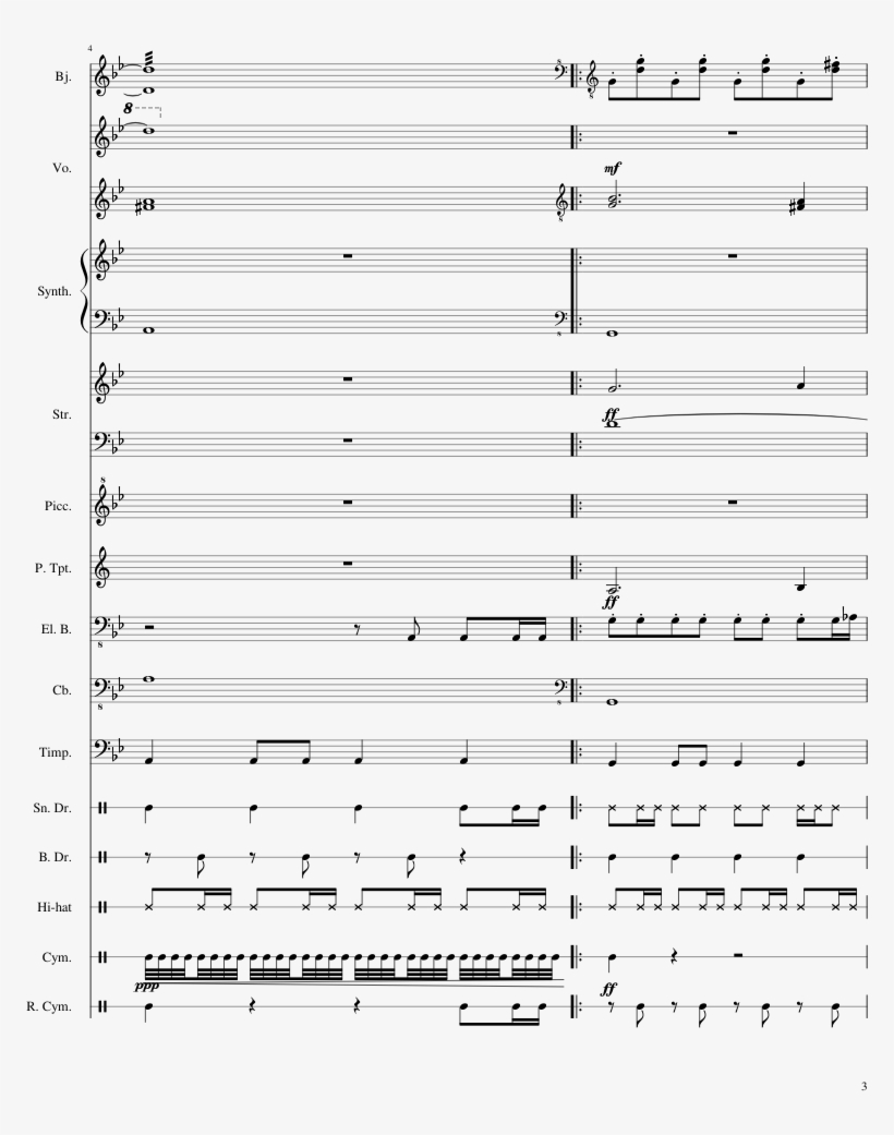 Ghastly Showdown Sheet Music 3 Of 15 Pages - Sheet Music, transparent png download