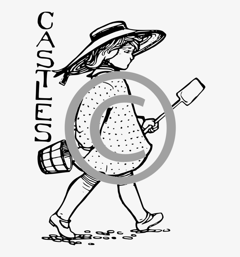 Png Transparent Library Girl With Bucket And Spade - Illustration, transparent png download