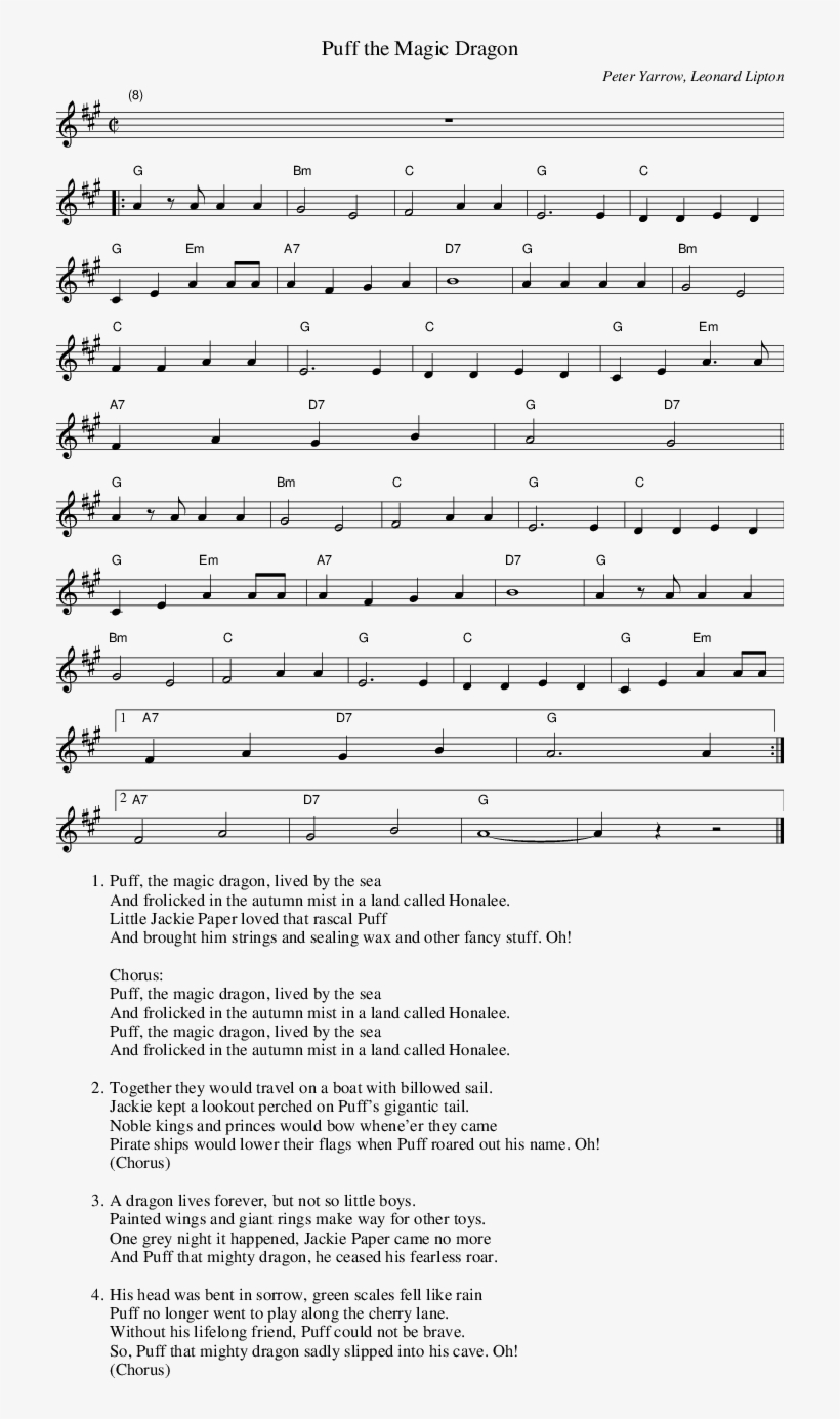 Listen To Puff The Magic Dragon - Sti, transparent png download