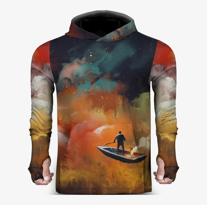 Boat Outer Space Lightweight Sun Hoodie, transparent png download