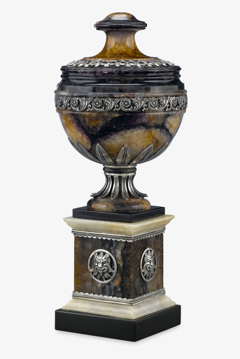 Georgian Blue John And Silver Urn - Bronze Sculpture, transparent png download