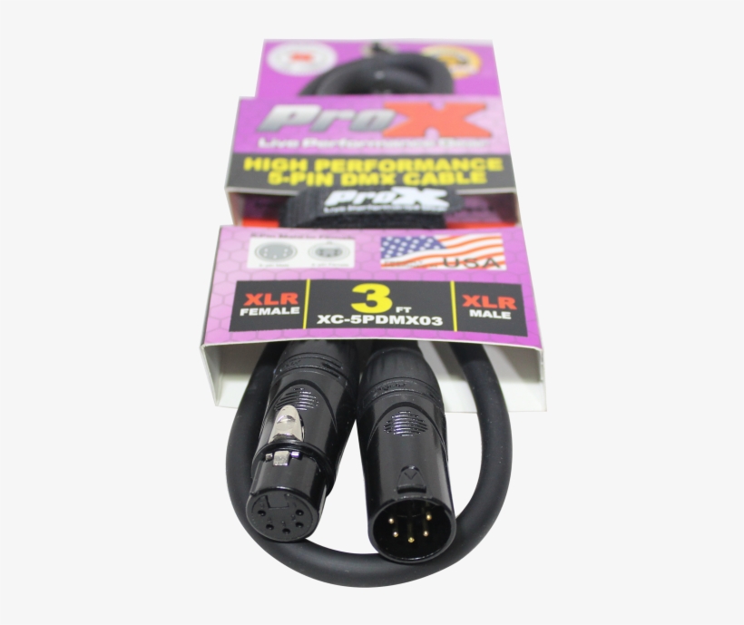 Dmx Xlr5 M To Xlr5 F High Performance Cable - Usb Cable, transparent png download