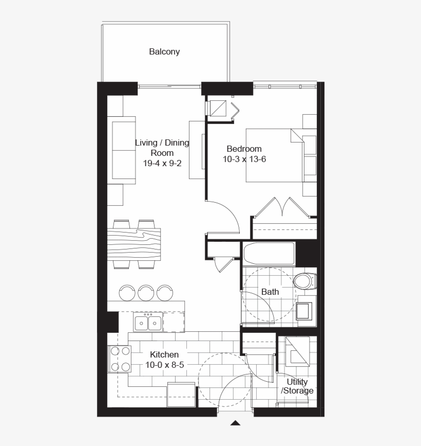 1 Bedroom Bedroom - Floor Plan, transparent png download