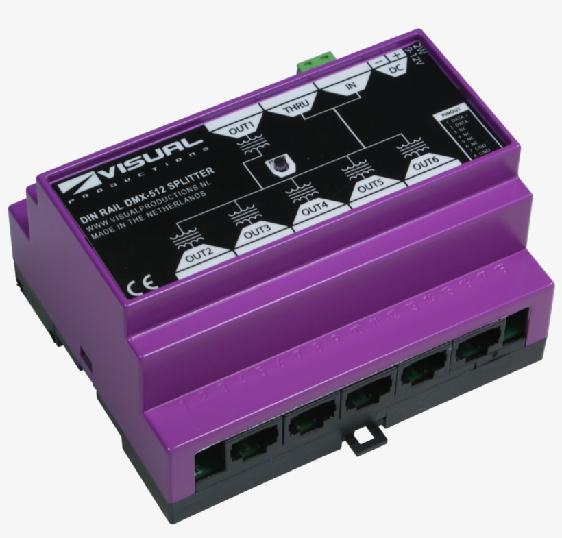 Visual Productions Rj45 Din Rail Dmx Splitter - Electronics, transparent png download