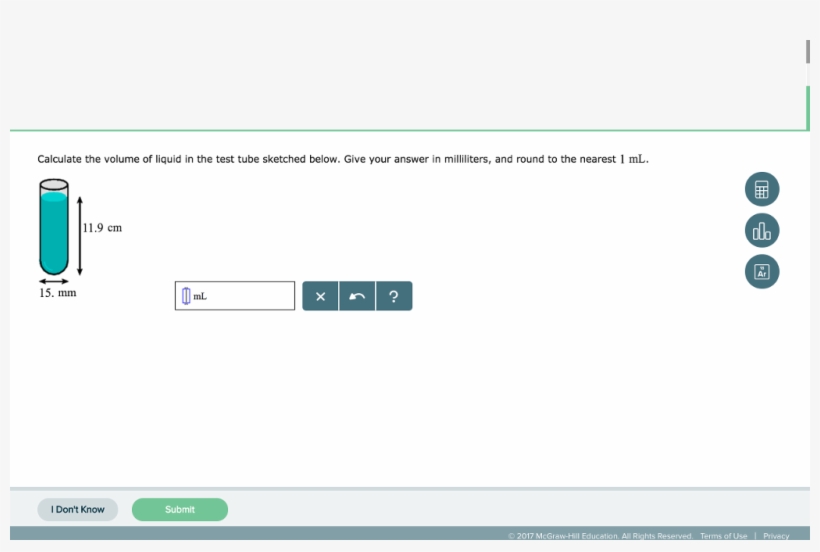 Calculate The Volume Of Liquid In The Test Tube Sk - Specific Heat Capacity Of A Pure Substance Can Be Found, transparent png download