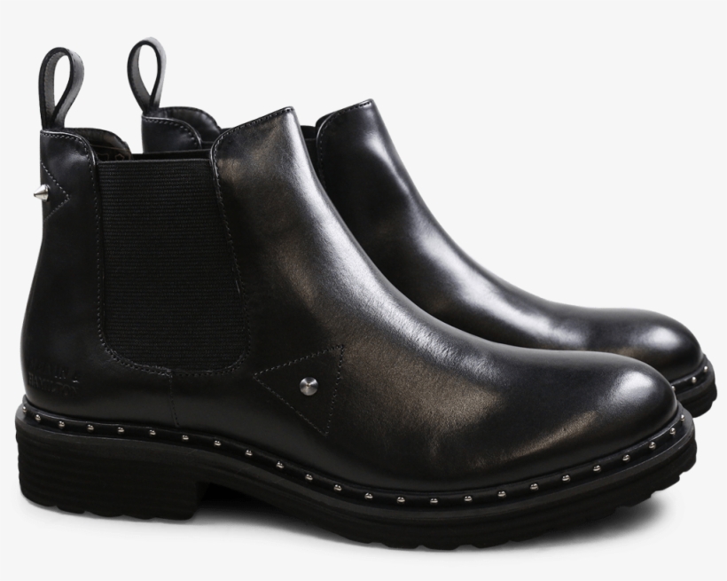 Ankle Boots Sissy 7 Black Rivets Elastic Black Rook - Leather, transparent png download