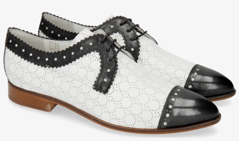 Derby Shoes Jessy 37 Black Nappa Perfo White - Slip-on Shoe, transparent png download