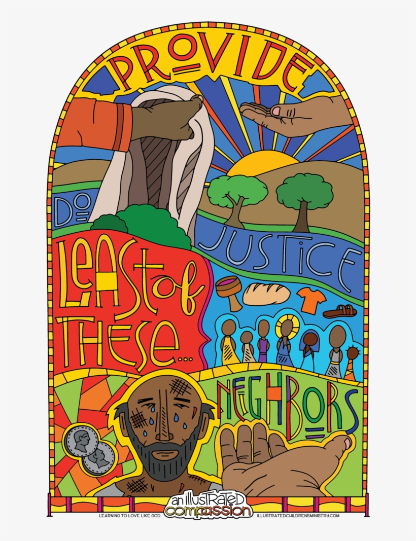 Illustrated Compassion Coloring Posters - Poster On Be Compassionate, transparent png download