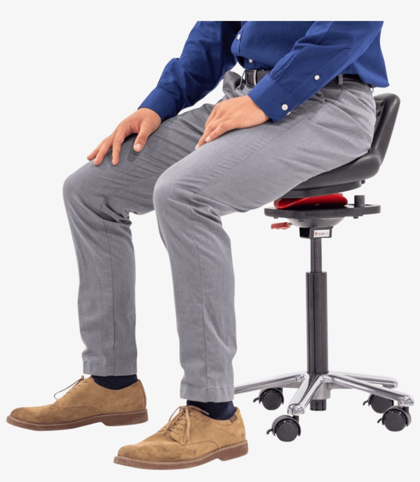Person Sitting In Active Chair - Office Chair, transparent png download