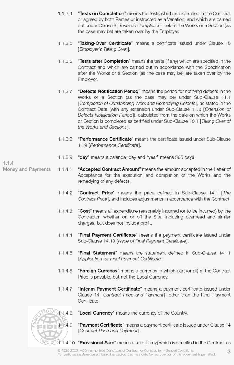 Construction Contract Mdb Harmonised Ed - Document, transparent png download