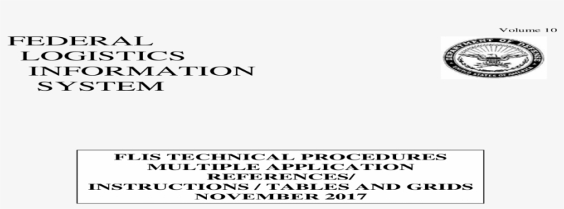 Volume 10 Federal Logistics Information 10 - Document, transparent png download