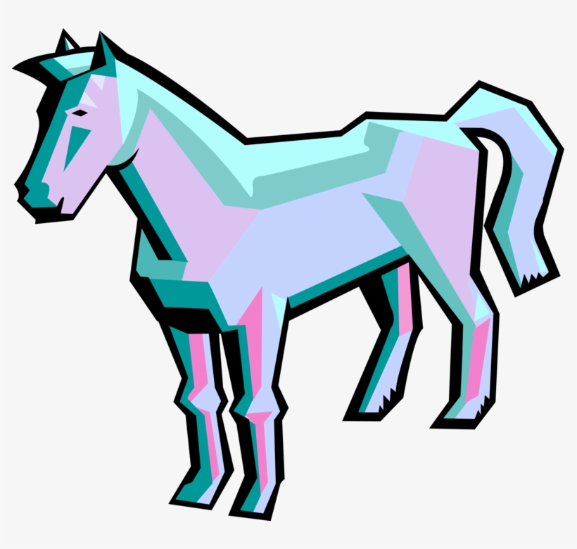 Vector Illustration Of Quadruped Equine Horse - Mane, transparent png download