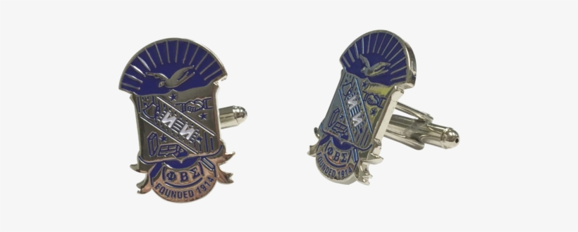 Phi Beta Sigma Fraternity Colored Silver Crest Cufflinks - Badge, transparent png download