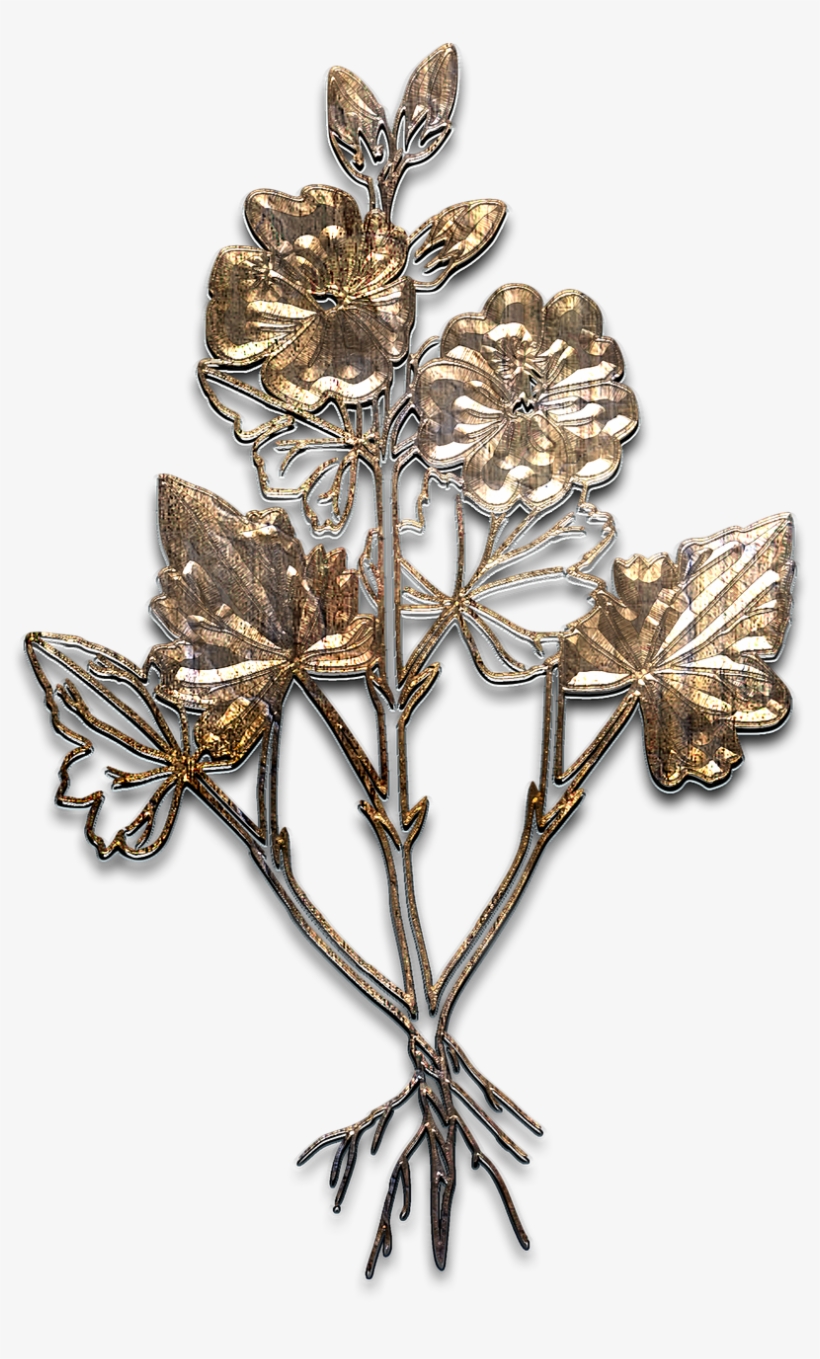 Flower,metal,aged - Texture Flower Png Gold, transparent png download