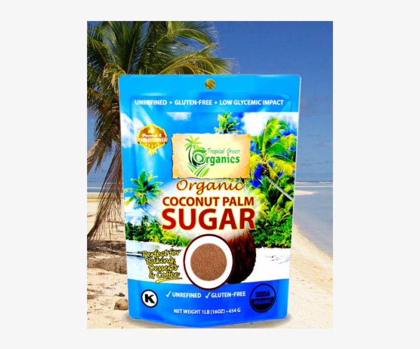 Organic Coconut Palm Sugar Tropical Green Organics - Tropical Green Organic Coconut Palm Sugar, transparent png download