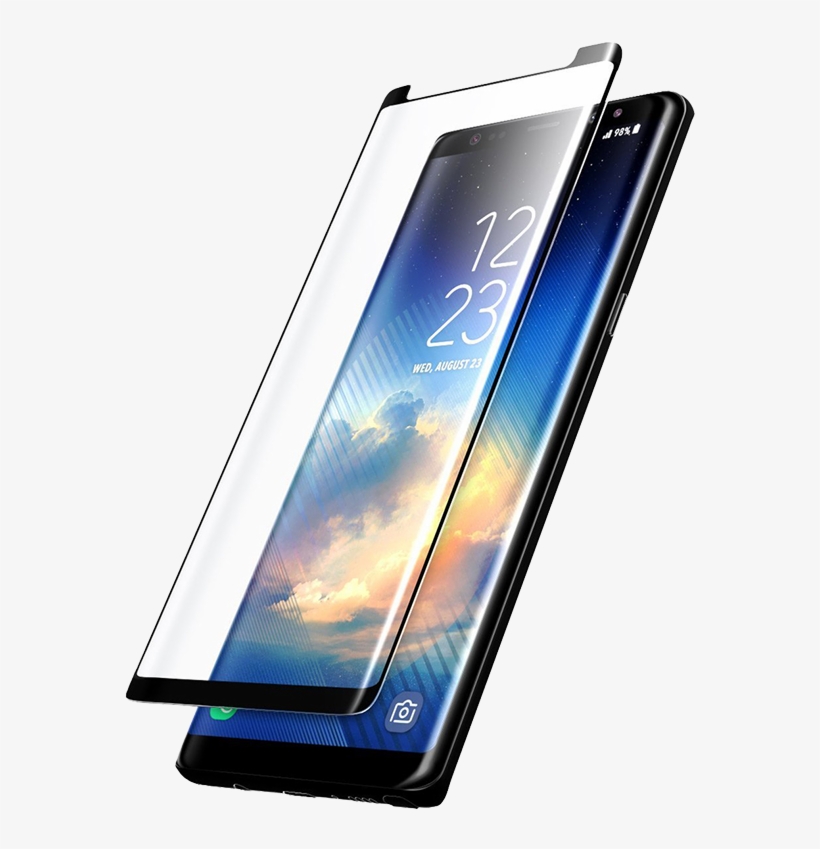 Samsung Galaxy Note 8 Curved Black Cellularline - Tempered Glass For Note 8, transparent png download