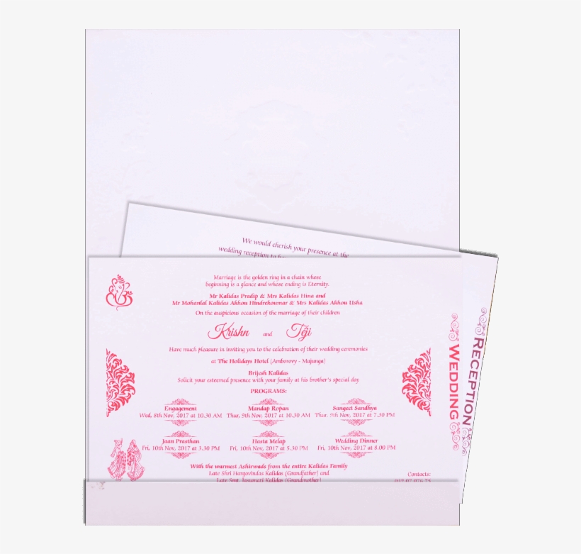 Hindu Wedding Cards - Document, transparent png download