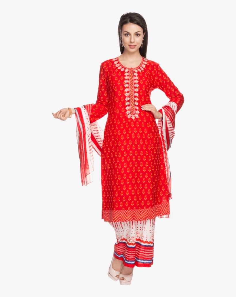 Womens Printed Kurta Palazzo Set - Costume, transparent png download
