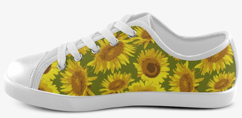 Sunflowers On Green Background Canvas Kid's Shoes - Clog, transparent png download