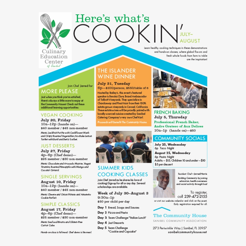 Culinary Education Center Of Sanibel - Flyer, transparent png download
