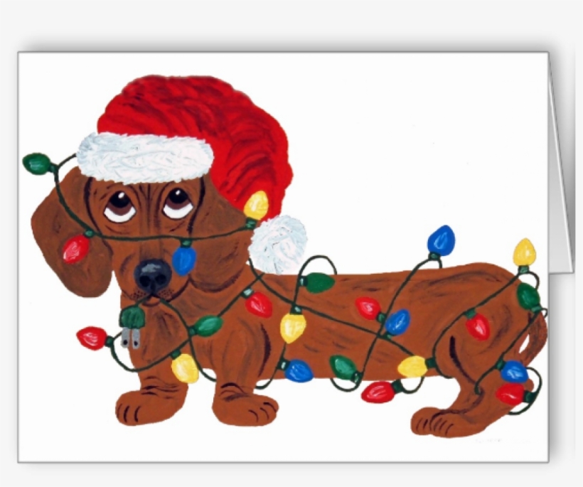 Greeting Cards Ecards - Dachshund Christmas Pajamas, transparent png download