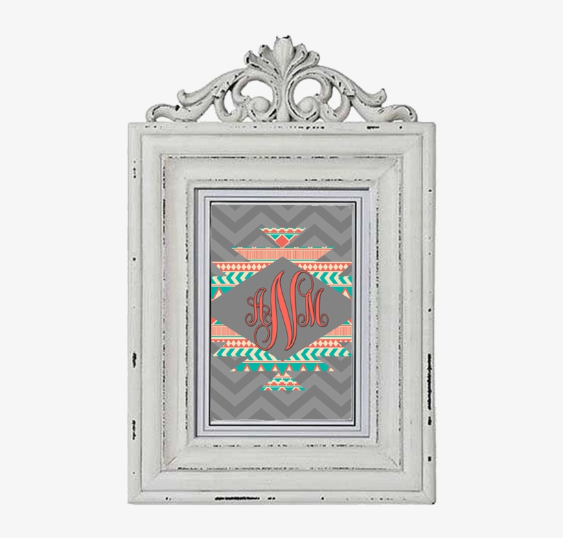 Aztec Print With Monogram - Cards, transparent png download