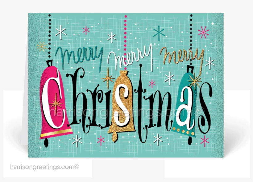 Retro Modern Holiday Christmas Card - Merry Christmas And Happy New, transparent png download