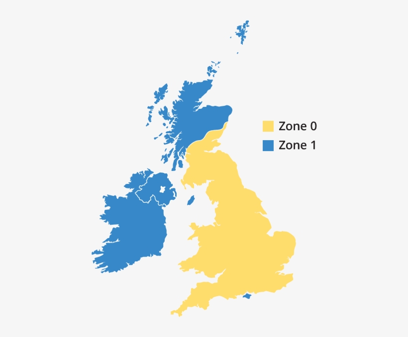 Standard Uk Mainland Areas - Uk & Ireland, transparent png download
