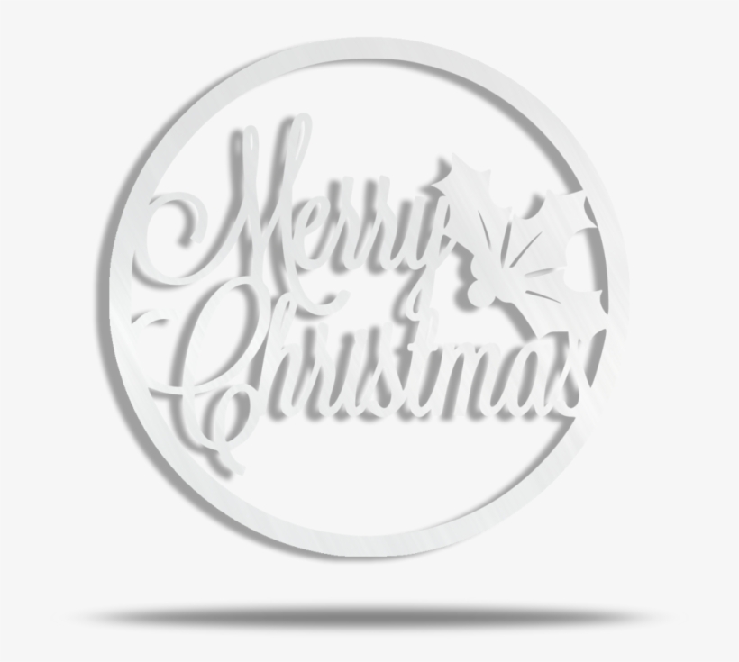 Merry Christmas Circle Steel Wall Sign - Calligraphy, transparent png download
