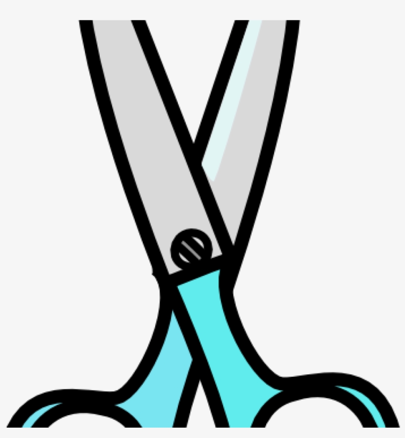 Scissors Clipart Teal Clip Art At Clker Vector Online - White Scissors Png, transparent png download