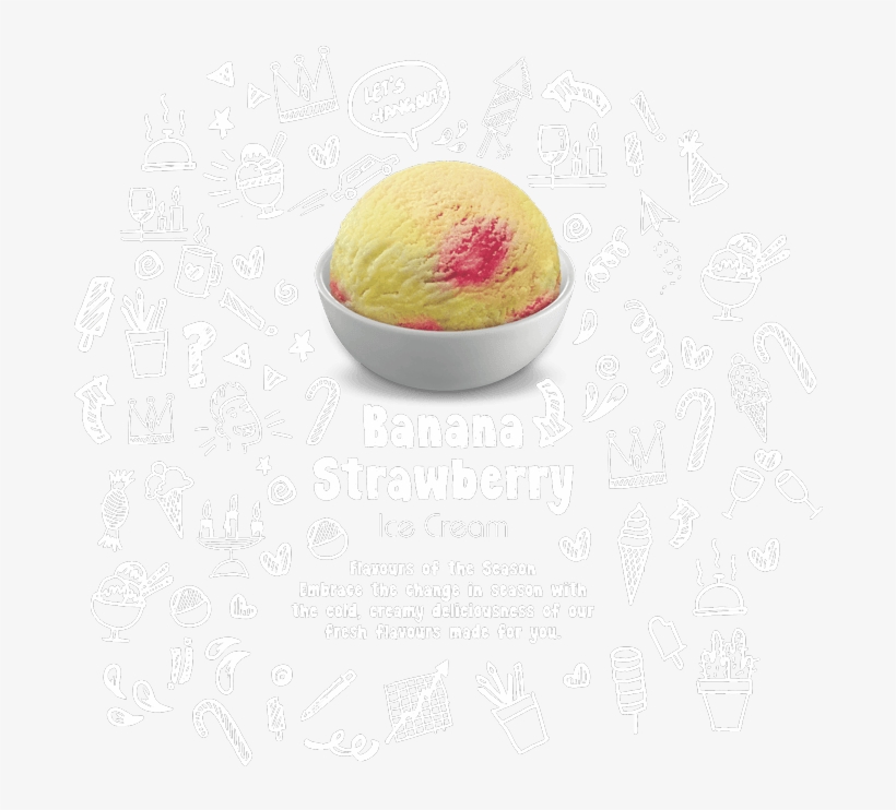 Vadilal Banana Strawberry Home Page Sketch - Gelato, transparent png download