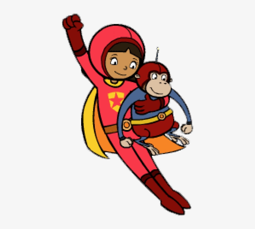 Free Png Download Wordgirl Flying Up With Captain Huggy - Word Girl, transparent png download