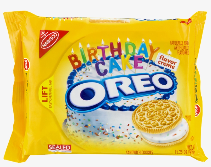 Nabisco Oreo Sandwich Cookies Birthday Cake Flavor - Oreo, transparent png download
