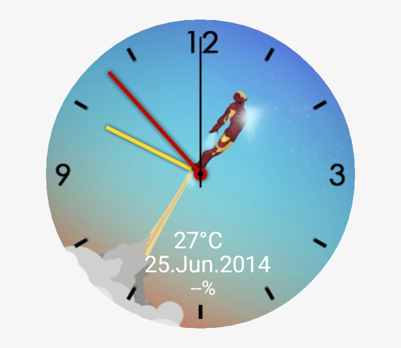 Minimalistic Ironman Analog Watch Face Preview, transparent png download