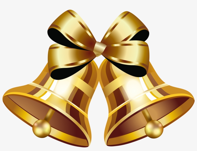 Free Png Christmas Gold Bells Png Images Transparent - Christmas Gold Bells, transparent png download