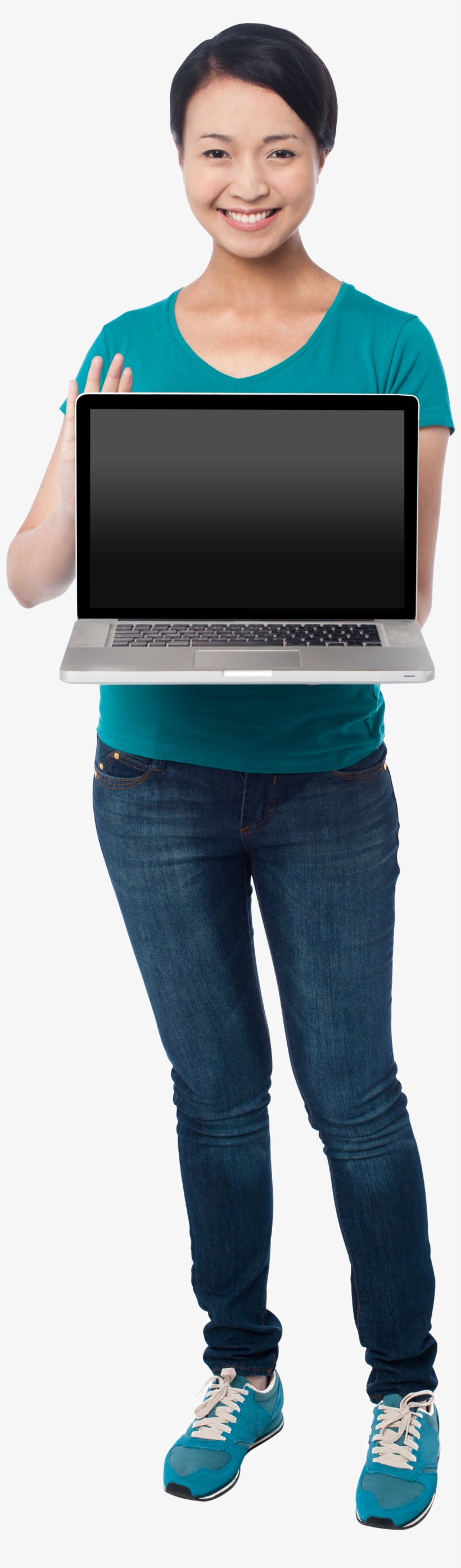Girl With Laptop - Women With Laptop Png, transparent png download