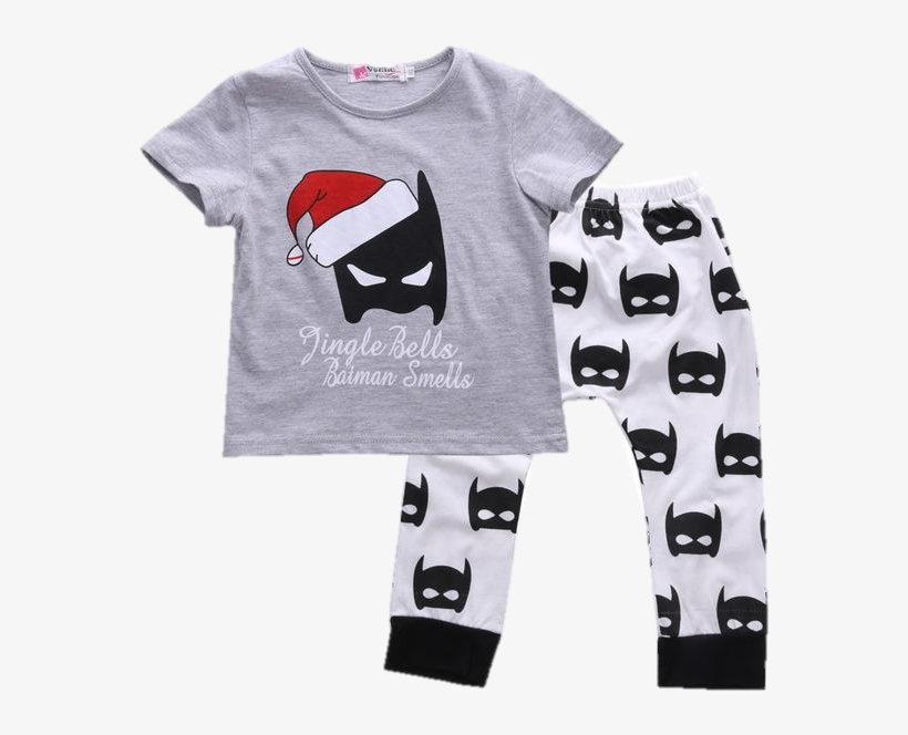 Baby Jingle Bells Batman 2pcs Set Www - Christmas Batman Pajamas For Boys, transparent png download