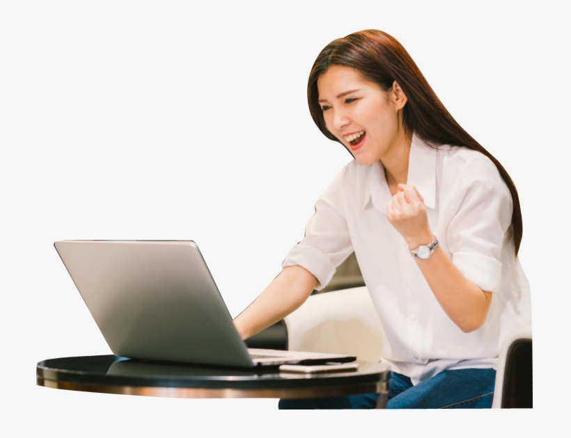Asian Business Women Using Notebook And Smiling Happy - ธุรกิจ ที่ ไม่ ต้อง ลงทุน, transparent png download