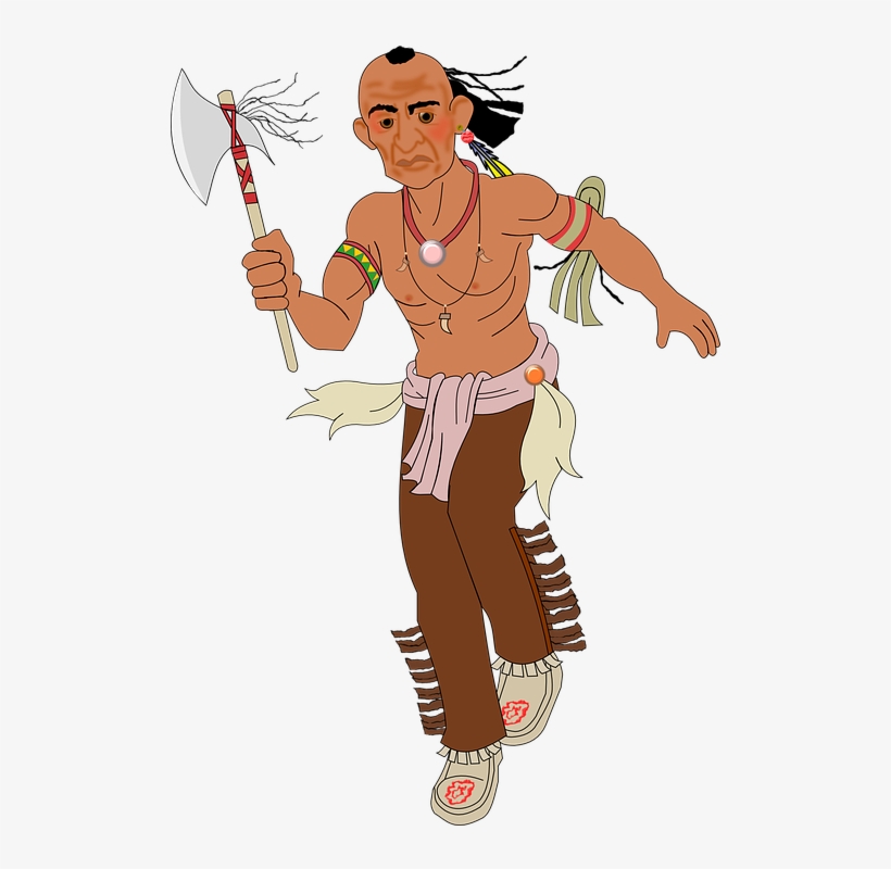 Axe, Indian, Running, Warpath, Man, Fighter - Indian Clipart Transparent, transparent png download