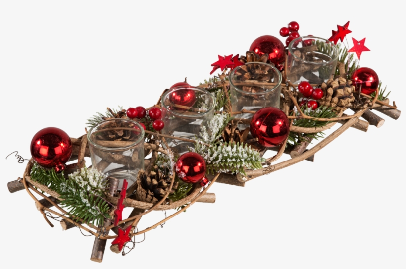 Table Decoration For 4 Tea Lights - Christmas Table Decoration Transparent, transparent png download